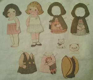 Vintage Dolly Dingle und Peggy Papierpuppen - Bild 1 von 4
