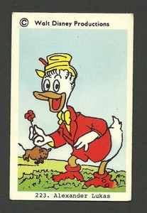 Disney Duck - Alexander Lukas -  Vintage 1970s Walt Disney Swedish Card