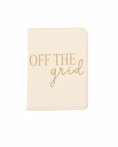 NUOVO PORTA PASSAPORTO IN ECOPELLE "OFF THE GRID" BIANCO/ORO - Foto 1 di 1