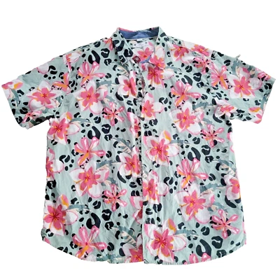 Free Planet 4X (¡se usa como un XXL!) Camisa Hawaiana Estampado Floral 100% Algodón-3988 Foto 1 de 4