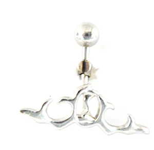 Belly Ring Gothic Tribal Tattoo Non Dangle Naval Steel - Picture 1 of 3