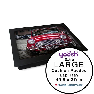 EXTRA LARGE Luxury Framed Lap Top Tray Personalised Gift - Classic Mini Cooper - Image 1 of 4