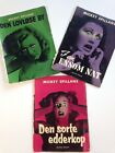 3 Vintage Danish Mickey Spillane pulp paperback book COVERS ONLY 1950's