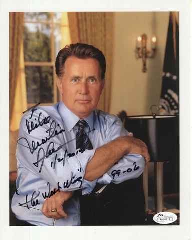 MARTIN SHEEN HAND SIGNED 8x10 COLOR PHOTO      THE WEST WING     TO MIKE     JSA Cover