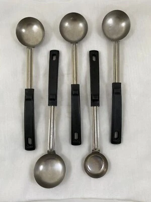 (5) VOLLRATH SPOODLE 1OZ & 3OZ STAINLESS SPOONS WITH GRIP N' SERVE HANDLES - Image 1 of 4