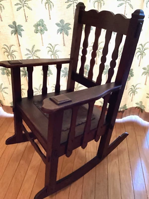 Antique Mission Oak Arts and Crafts Stickley Style Rocking Chair You ship  - Image 1 of 4