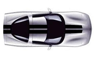 NEW 9" Double RACING STRIPES with hood taper Vinyl (Fits Chevy CORVETTE C5) - Picture 1 of 18