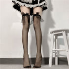 Women sexy long socks lace over knee thigh nylon stocking bowknot pantyhose NN
