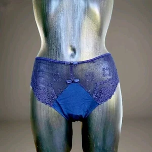 La Perla Malizia Exklusiver Slip in Dunkelblau Gr. 42 mit Tüllspitze *Luxus Neu - Picture 1 of 4