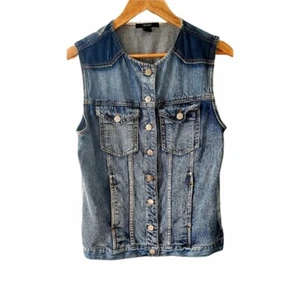 Forever 21 Two Tone Denim Vest Size Medium - Picture 1 of 4