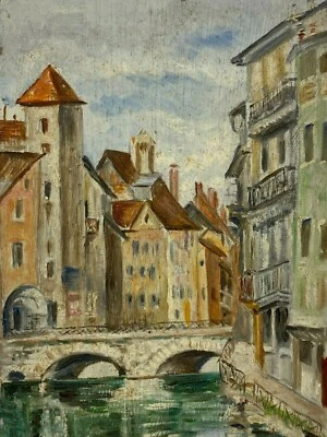 Annecy & Haute Savoie & Mai 1935 & Peinture & Huile sur Panneau & France  - Photo 1/4