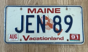 Maine VANITY License Plate JEN 89 Jenn Jennifer Jenny Lobster Base - Picture 1 of 7