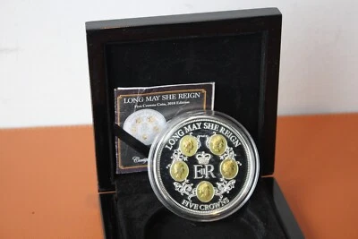 "Long May She Reign" Silver-Plated Five Crowns 2018 Edition Coin - Image 1 of 4