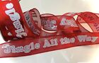 5 YARDS RED, SILVER & WHITE CHRISTMAS  WIRED RIBBON  2.5" Wide JINGLE 