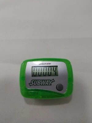 Podómetro Subway Verde Clip En Contador de Escalones Promo Fitness Caminar Probado Foto 1 de 2