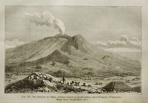 1880 Original Xilo"Veduta Generale dell'ETNA"Monte Frumento,CATANIA.Passepartout - Imagen 1 de 1