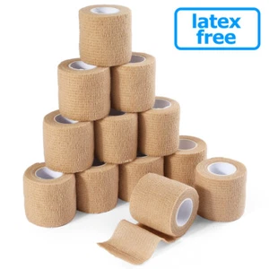 Rolls Self Adhesive Cohesive Vet Tape Bandage Wrap Elastic Adherent 2"x 5Yards - Picture 1 of 8