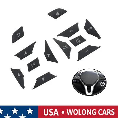 Steering Wheel Button Decorative Sticker Black for 2013-2016 Mercedes-Benz SL500 - Image 1 of 4