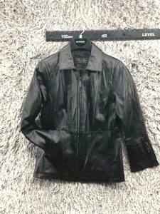 Chaqueta de cuero Jerry Lewis Classic Luxuries para mujer talla M negra cremallera completa - Imagen 1 de 9