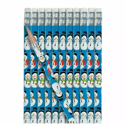 Christmas Wooden Snowman Pencils ~ 24 Pencils ~ Party Favors Treasure Box - Image 1 of 3