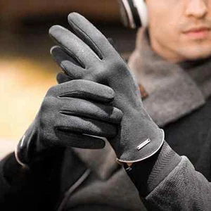 1 Pair Ridding Gloves Male Full Finger Pure Color Fine Stitching Running Gloves - Picture 1 of 15