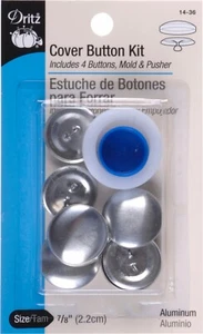 7/8" Cover Button Kit, Includes Button Shell, Back, Pusher, Mold 4 Sets by Dritz - Picture 1 of 1