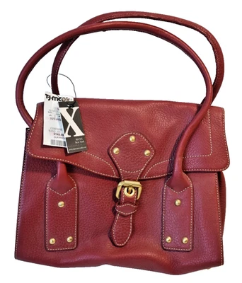 MAXX New York Red Purse / Bag Leather New with Tags Gold Accents - Image 1 of 4