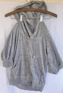 Vintage Juicy Couture Y2K Velour Track Jacket Gray Juicy Girl Women’s Sz M - Picture 1 of 9