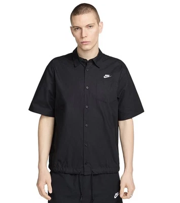 NUEVO CON ETIQUETAS Nike Hombre Club Oxford Camisa Abotonada Logo Negra L Foto 1 de 4