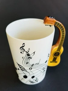 Mug Acoustic Guitar Handled Ceramic Coffee Cup Tea Creative Musical Design NEW - Picture 1 of 8