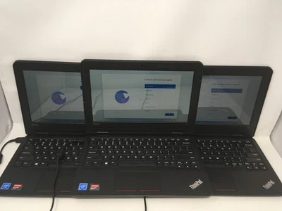 Lot of 3 Lenovo ThinkPad 11E 5th Gen-Celeron N4120-128GB SSD-8GB RAM-W/Charger - Image 1 of 4