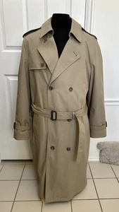 VTG Botany 500 Trench Coat Double Breasted Removable Lining Sz 42 Long (46”) EUC - Bild 1 von 16