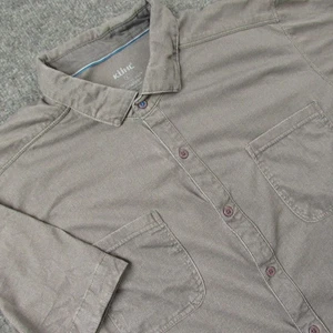 Kuhl Shirt Women Large Gray Button Up Short Sleeve Herringbone Wildfibre - Picture 1 of 12
