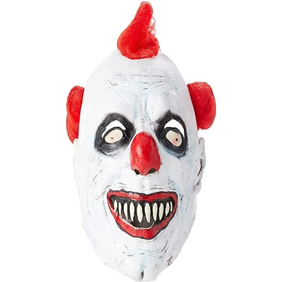 Smiffys Clown 3/4 Latex Mask, Red & White - Image 1 of 1