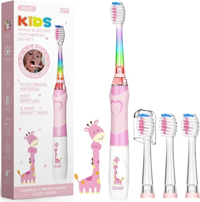 Seago Kids Electric Toothbrush 3-5-6-12 Toddler Childrens Toothbrushes with Time - Image 1 of 4