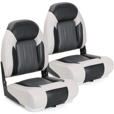 NORTHCAPTAIN Light Grey/Charcoal/Black High Back Folding Boat Seat, 2 Seats - Image 1 of 4