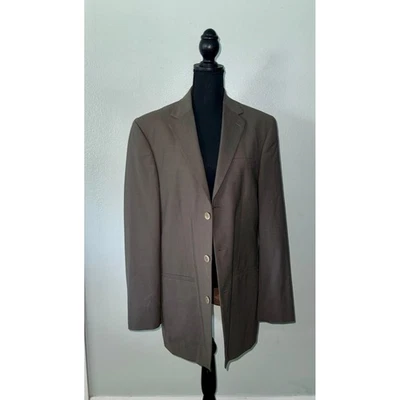 Blazer Wilke Rodriguez Para Hombre 40L Largo Marrón Taupe Negocios Informal Carrera Chaqueta Foto 1 de 4