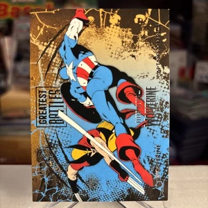 2023 Marvel Fleer Ultra Wolverine Captain America Battles Silver Foil ⭐️ MINT - Picture 1 of 3