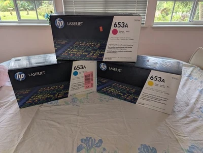 HP 653A CF321A/CF322A/CF323A CMY CONJUNTO DE 3 CORES SELADAS GENUÍNO Amarelo Ciano Mago - Imagem 1 de 4