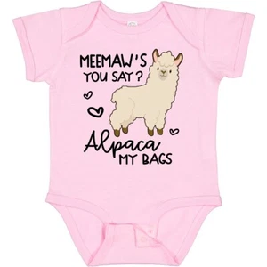 Inktastic Meemaw's You Say Alpaca My Bags Baby Bodysuit Animals Llama Cute House - Picture 1 of 11