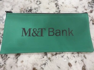 Borsa di deposito vintage M&T Bank (PA) in vinile con cerniera copertura in nylon verde 10,5" x 5" - Foto 1 di 2