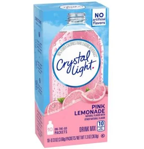 Crystal Light Drink Mix On The Go Packets Pink Lemonade - 10 Ct - Pack of 12 - Picture 1 of 5