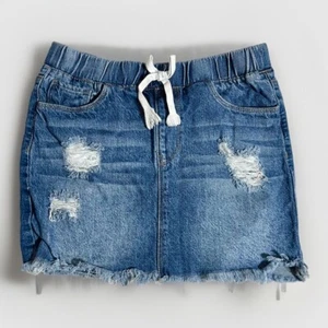 YMI USA Girls Distressed Denim Skirt Cut / Raw Hem Sz.L (294.F) - Picture 1 of 7