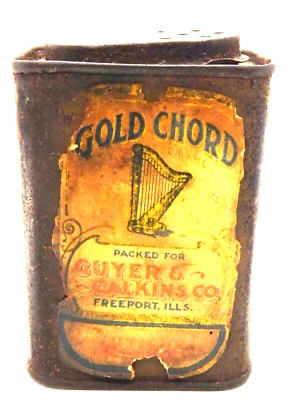 Gold Chord Nutmeg Spice Tin Guyer & Calkins Co. Freeport, ILL IL - Image 1 of 4