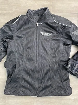 Fly Racing Armoured Motorcycle Riding Jacket Padded Black  Women's  Size 5-6 - Image 1 of 4