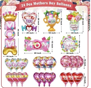 24 PCS Mother’s Day Balloons - Picture 1 of 3