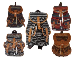 Rucksack Stoff Backpack Stoffrucksack Vintage Freizeit Baumwolle Muster NEU - Bild 1 von 9