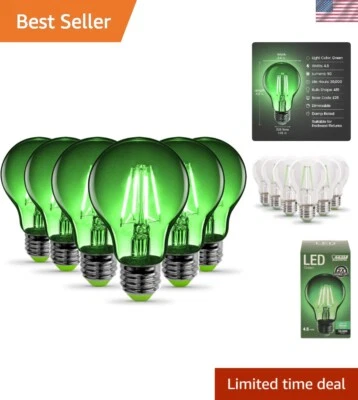 Vibrant Green Dimmable LED Bulbs, Clear Glass Filament - 6-Pack, 20,000 hrs - Image 1 of 4