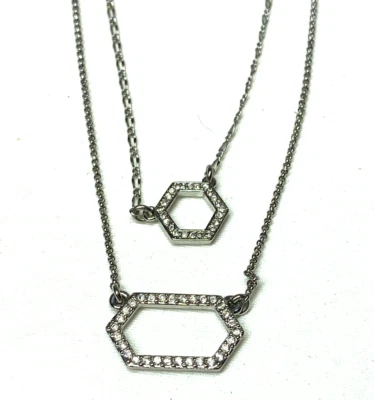 Colar pavê conversível tom prata WHBM pode ser usado Separtley 19 e 17,5" - Imagem 1 de 4