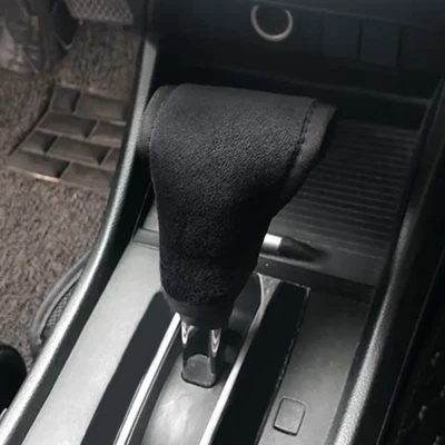 Black Flannel Car Gear Shift Knob Cover Non-slip Protection Sleeve Accessories - Image 1 of 4